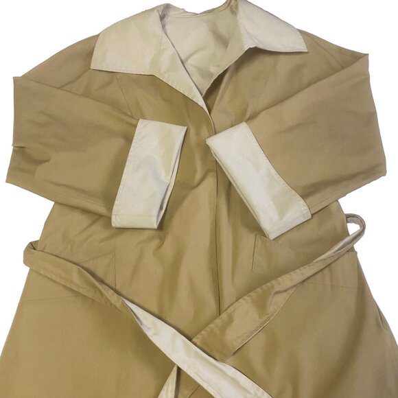 VINTAGE T.T. MALLO LTD. by Max Adler Two-Tone Reversible Trench Coat Academia - Picture 7 of 16